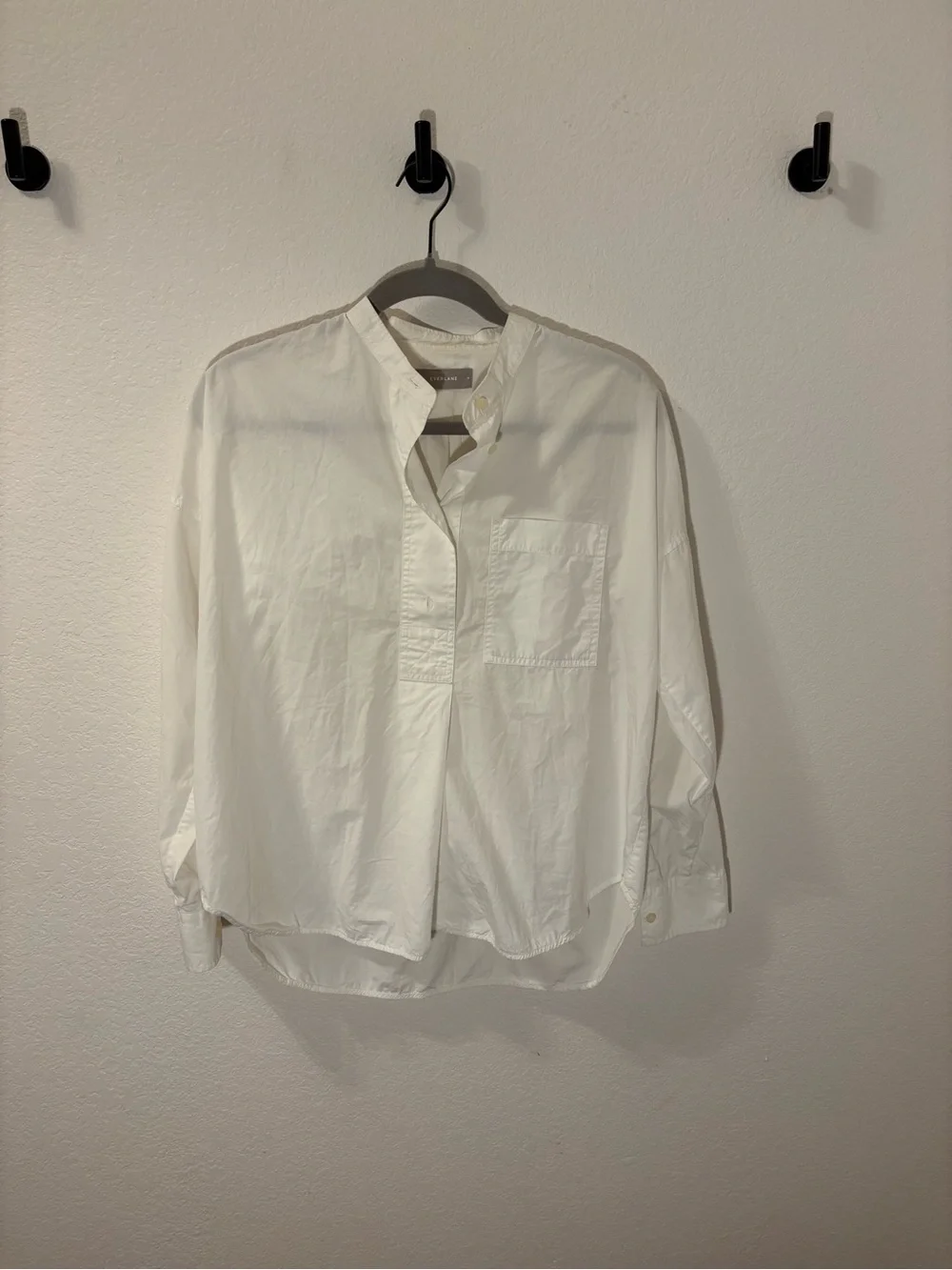 Everlane white cotton popover blouse - Picture 3 of 6